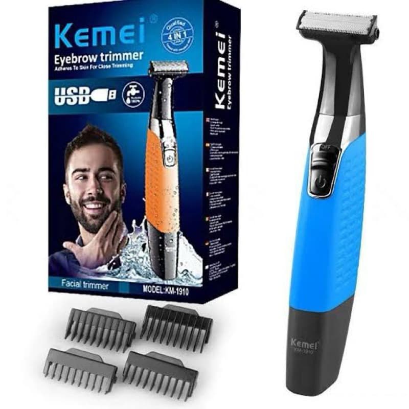 Aparador De Pelos Barbeador Elétrico Depilador Recarregavel Kemei KM-1910 Corpo Intimo À Prova D’água