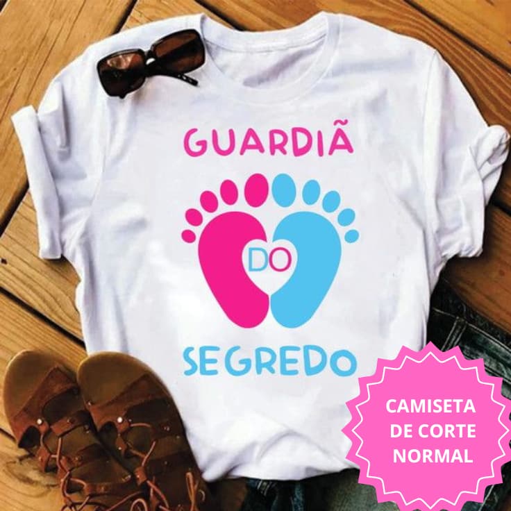 Camiseta Chá Revelação "Guardiã do Segredo" – Titia / Vovó / Prima