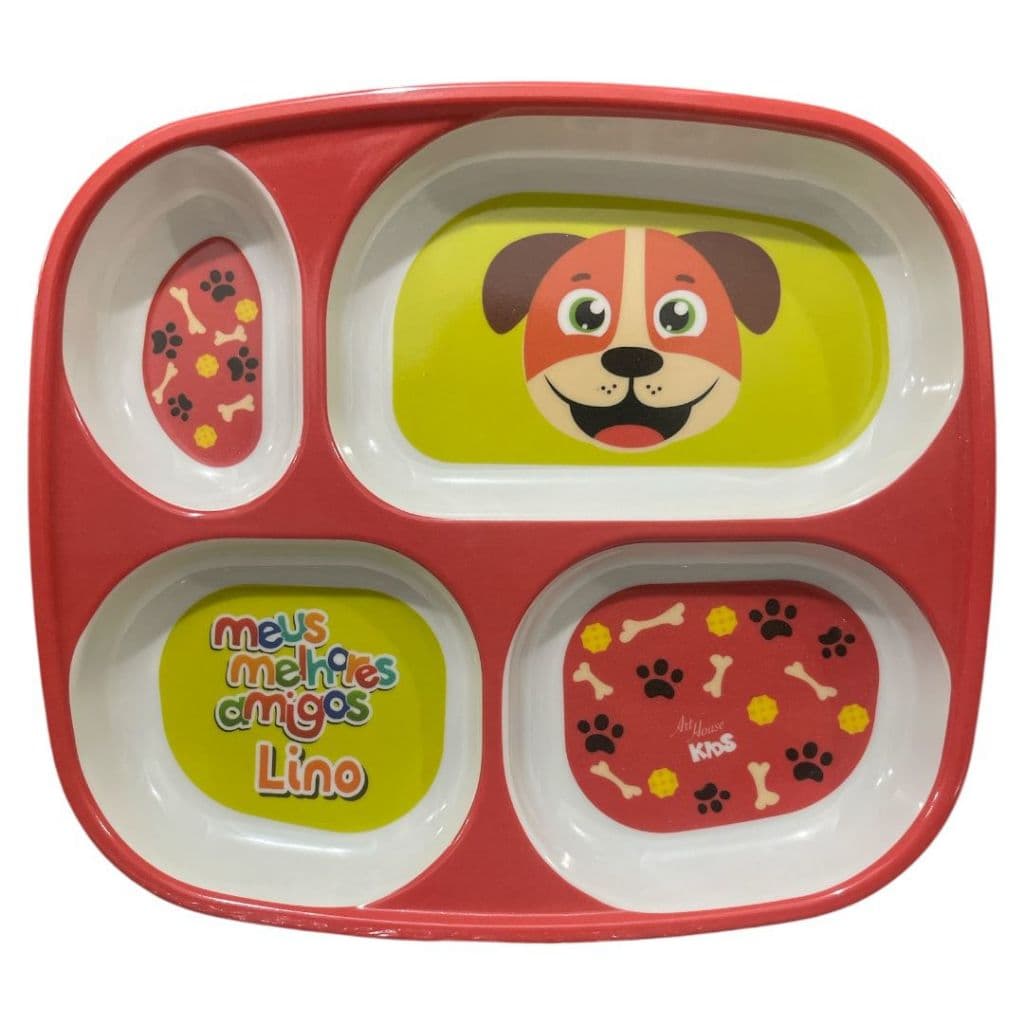 Prato Infantil Divisórias Bebê Divertido Melamina Art House