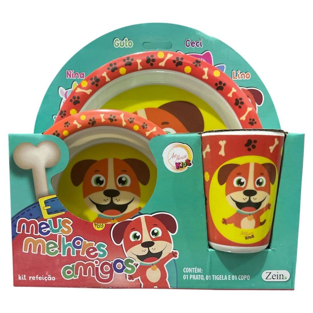 Kit Refeição Alimentação Infantil Prato Tigela Bowl Copo