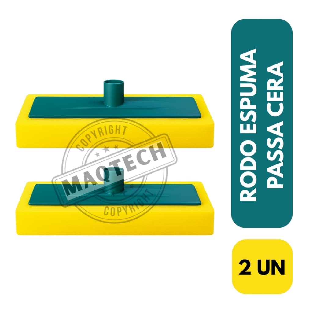 Kit 2 Rodo Espuma Passa Cera Sem Cabo Aplicador Espuma Limpeza Piso Casa Chão Multiuso Profissional