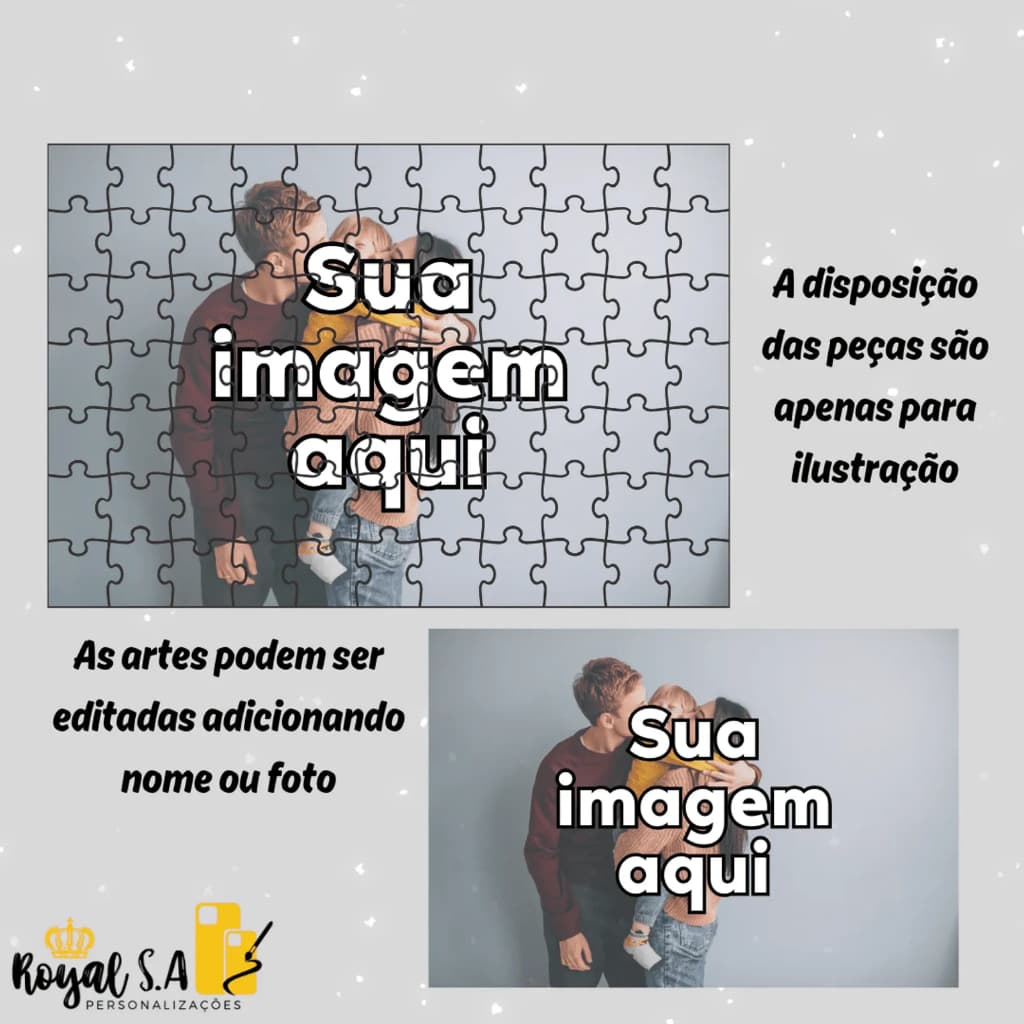 Quebra-Cabeça Personalizado com Sua Arte em MDF - Puzzle 24pç/ 32pç/ 64pç/ 90pç/ 200pç/ 500peças