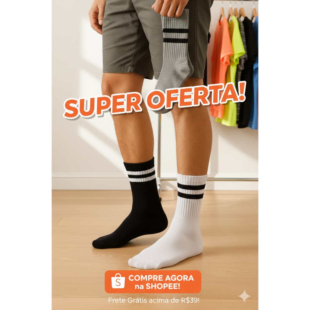 MEIAS moderna PACK ate 4 pares cano alto masculino e feminina academia e dia a dia ENVIO IMEDIATO