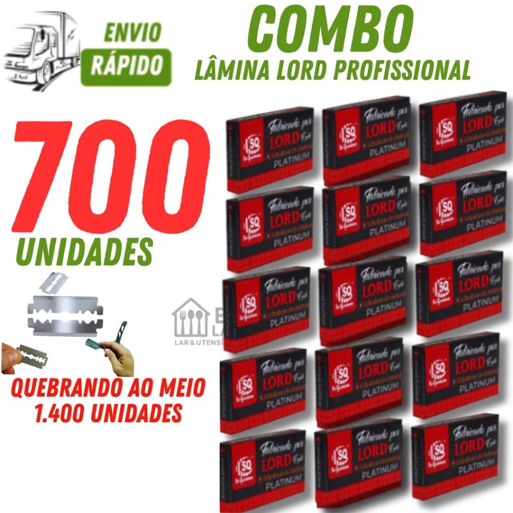 Laminas de Barbear com 250/400/700 Peças Produção Lord Premium para Barbear Cabelereiro Corte  Barba