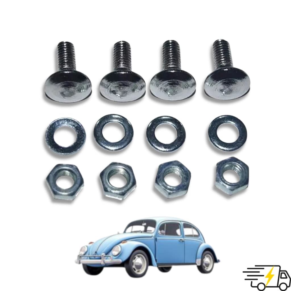 Kit Parafuso Cromado Parachoque Fusca 80/87 4pcs Com Porca HS Seguro
