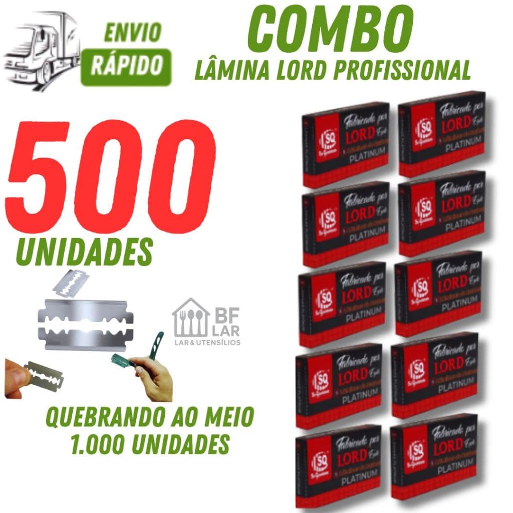 Laminas de Barbear com 150/250/500 Peças Produção Lord Premium para Barbear Cabelereiro Corte  Barba