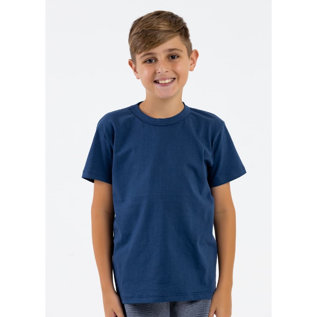 Camiseta Infantil Meia Malha Manga Curta 100% Algodão Premium Básica