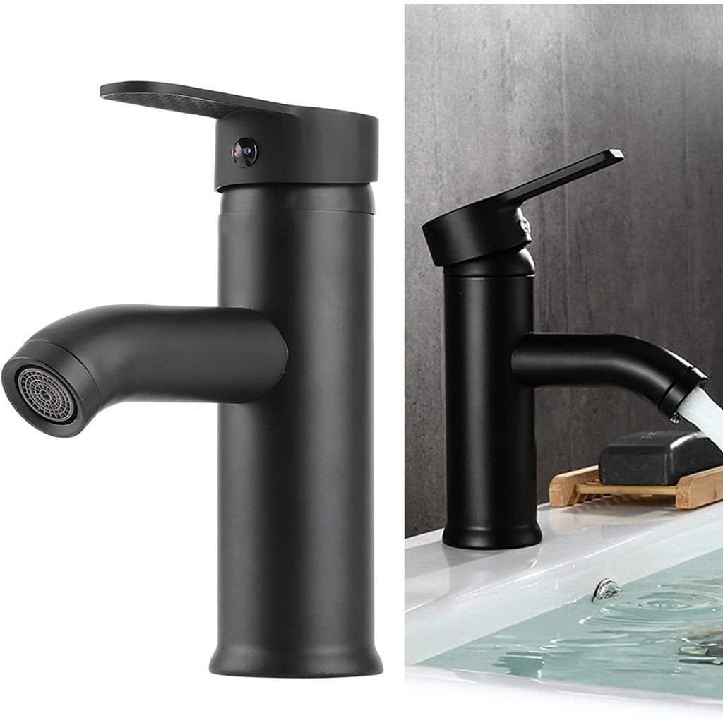Torneira de Banheiro Monocomando Lavabo Luxo Moderna Inox Preta