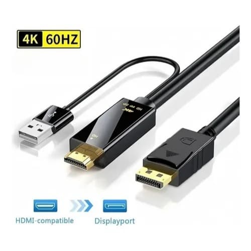 CABO HDMI PARA DISPLAYPORT  COM USB 1.8M