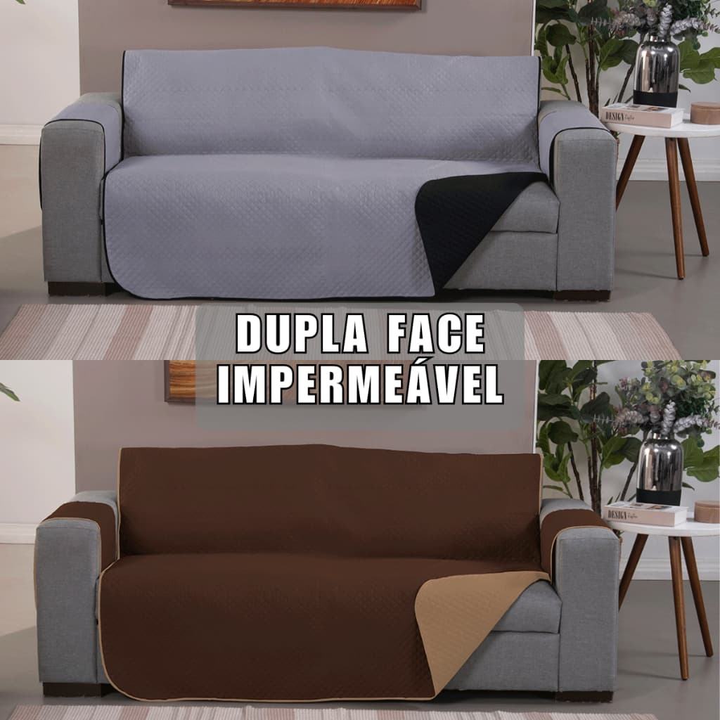 Capa de Sofá Impermeável Dupla Face 1 2 3 4 Lugares Retrátil Protetor Protetora Matelado