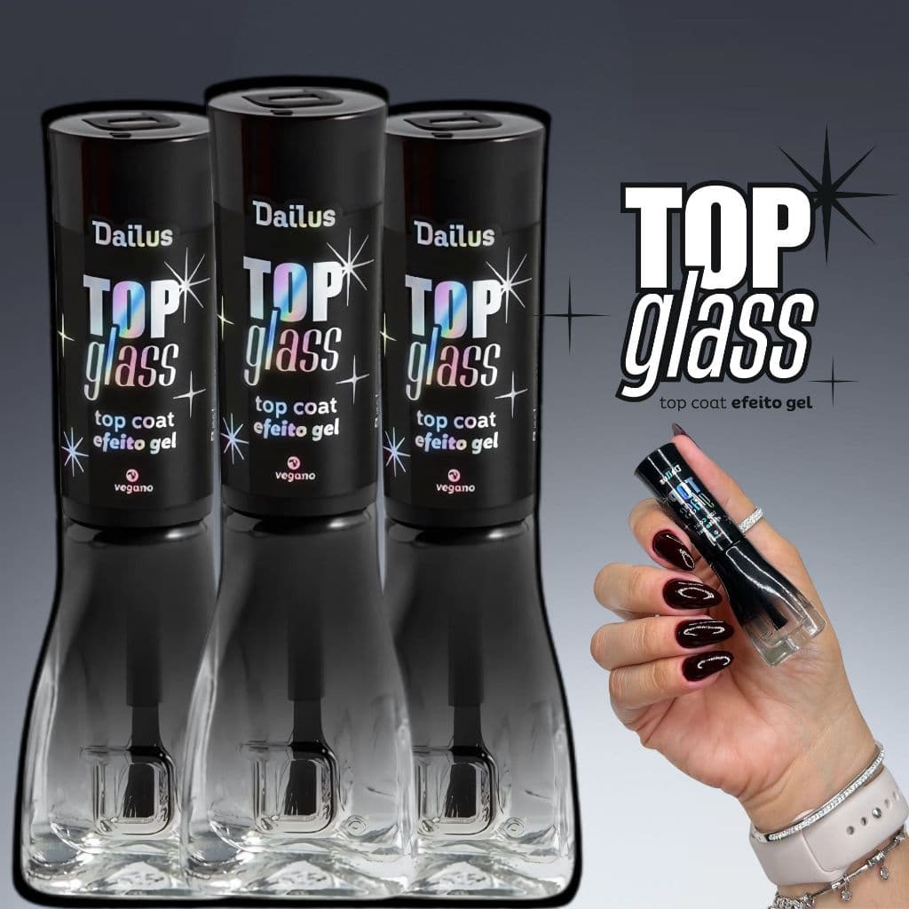 Esmaltes Top Glass Dailus Top Coat Efeito Gel Esmalte Atacado