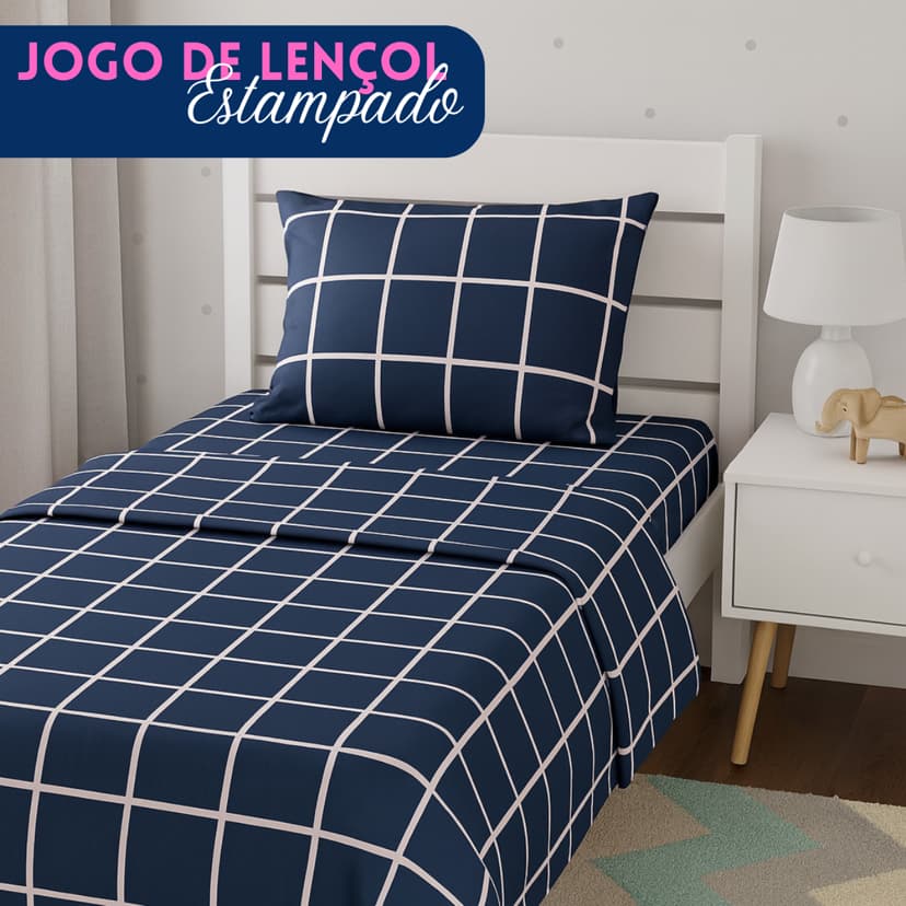 Jogo de lençol Essencialle Alto Padrão Luxuoso Macio Estampado