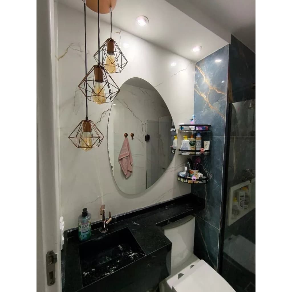 Espelho Decorativo Orgânico 60x40 Lapidado  Parede Banheiro Sala Quarto  Envio Imediato