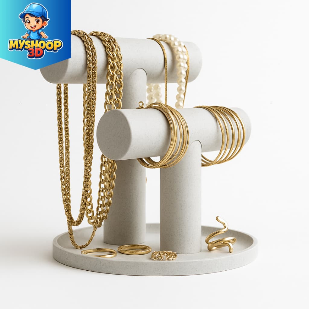 Organizador de Joias – Suporte para Colares, Pulseiras e Anéis – Porta-Joias Minimalista de Mesa