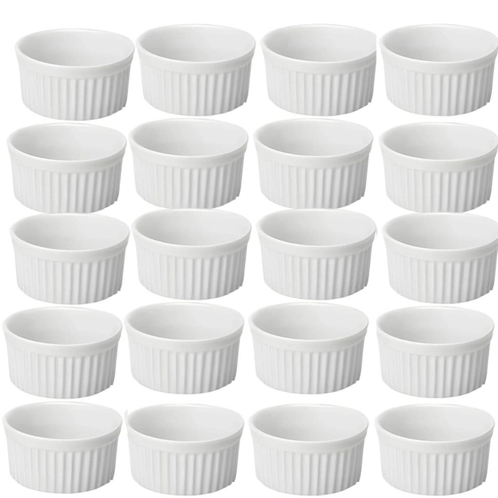 Kit 20-10 Unidades Ramekin Ramequim  Grande 220 ml  Plástico Polipropileno 9x5 cm