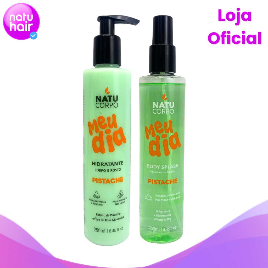 Kit Hidratante Pistache 250g + Body Splash Pistache Natucorpo Meu Dia 250 ml