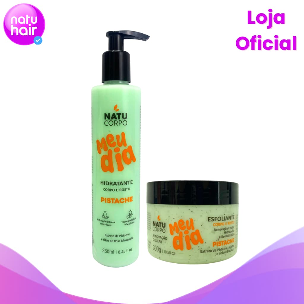 Kit Hidratante + Esfoliante Pistache Natucorpo Meu Dia