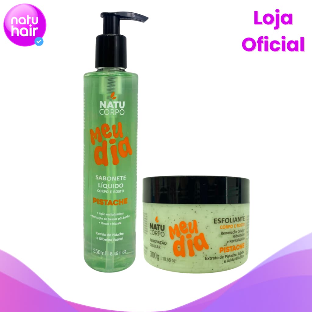 Kit Sabonete Líquido + Esfoliante Pistache Natucorpo