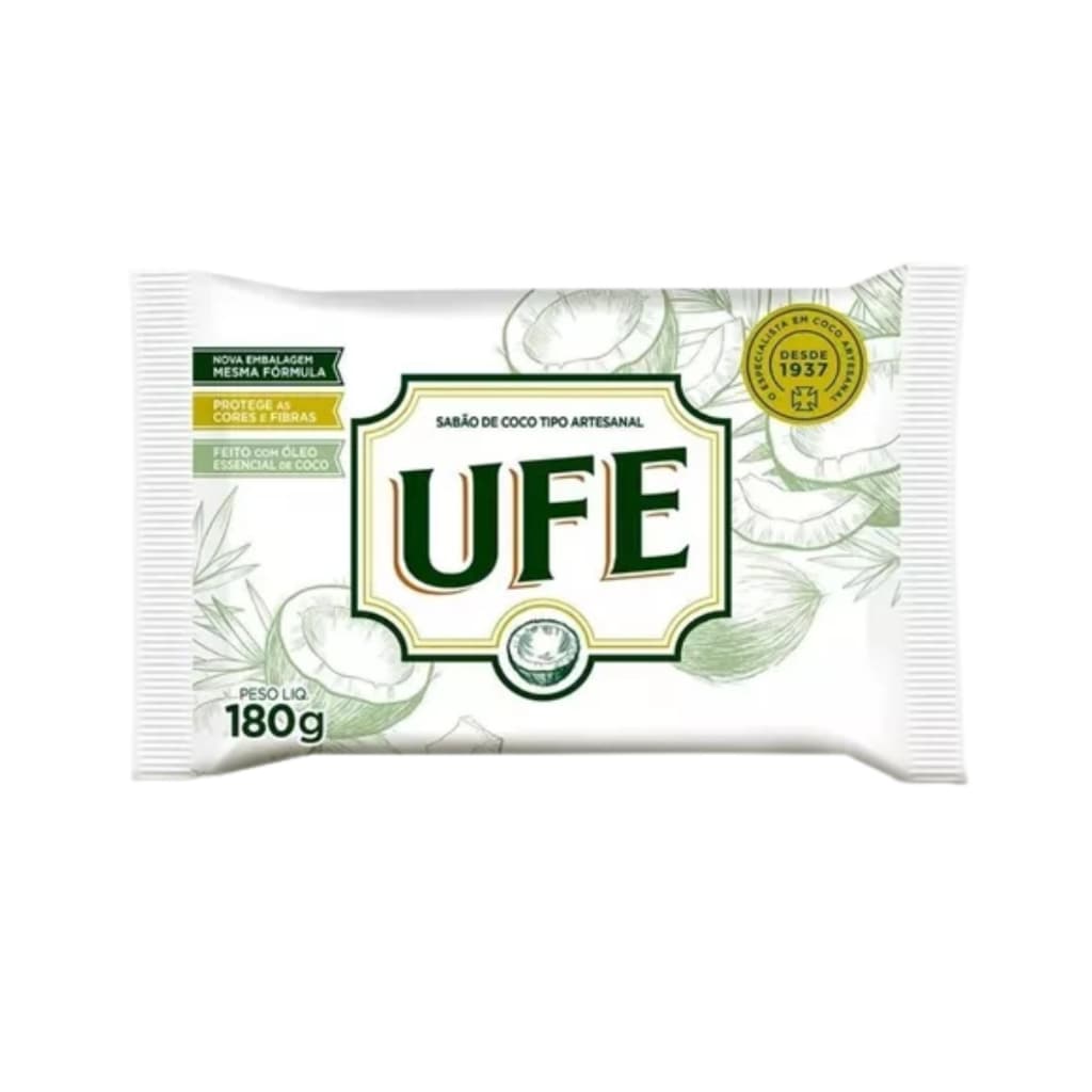 Sabão de Coco Tipo Artesanal 1 Unidade 180g Ufe