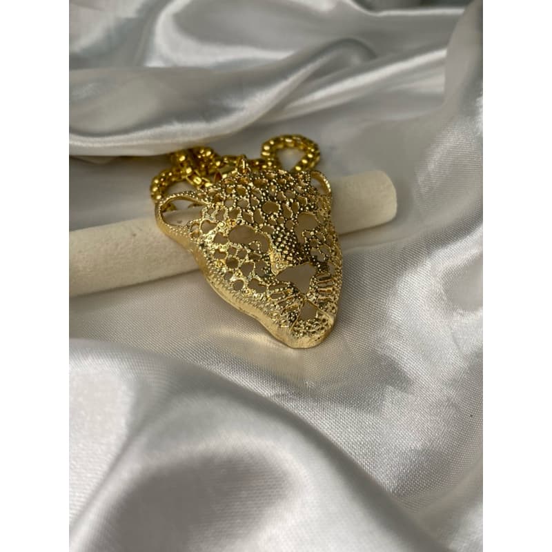 -colar de onça dourado