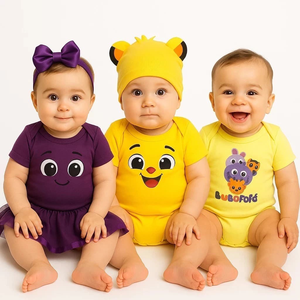 Body Bebê Infantil Mêsversário Temático Dos Bolofofos Básico Super Confortável - Linha Premium