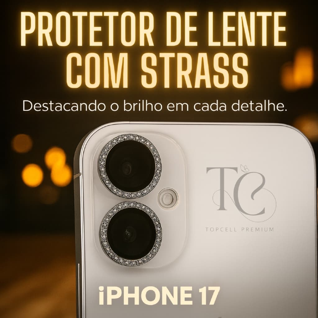 Lentes de câmeras com strass ou lisa para todos os modelos de iphone 17 17 pro 17 air 17 pro max proteja sua câmera