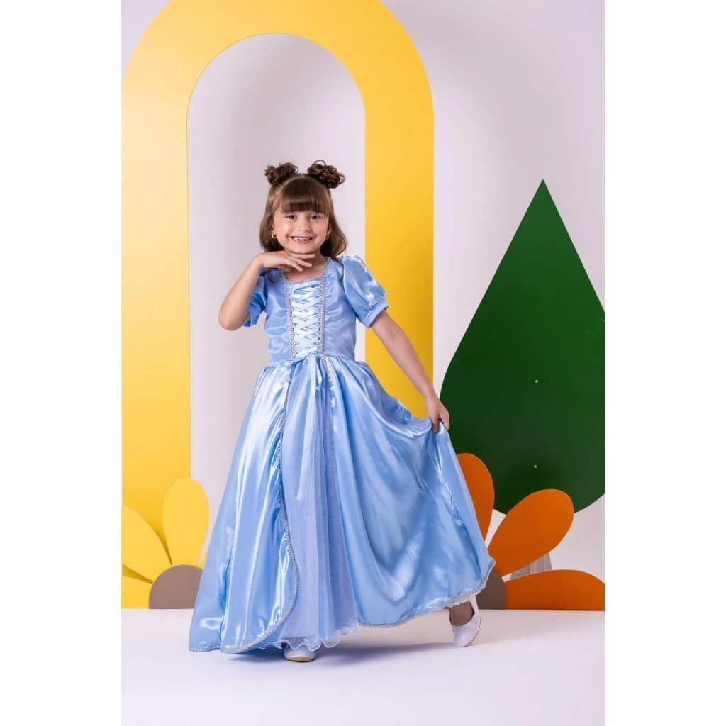 Fantasia Princesa Belli Cinderela Modelo 2 Infantil Juvenil Princesa Menina Festa Luxo Halloween Aniversário Moda Kids