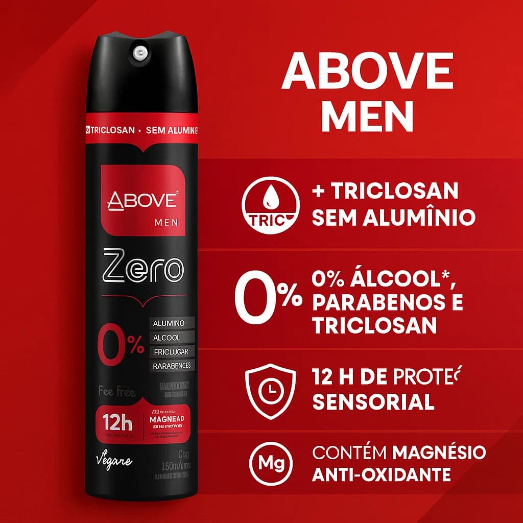 Desodorante Above Feel Free Men Sem Alumínio 150ml