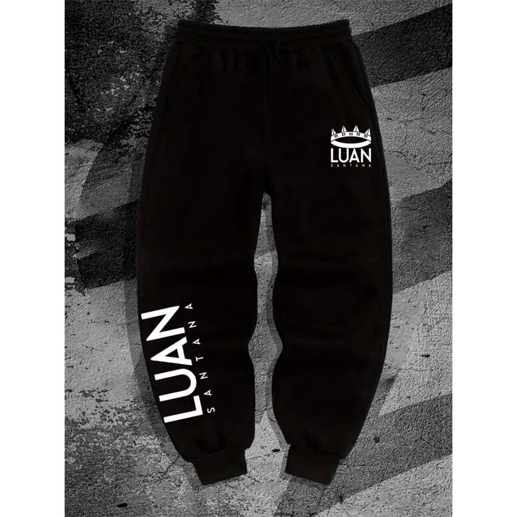 Calça Moletom Streetwear Luan Santana Sertanejo Musica Fã Treino Gym Academia Influencer