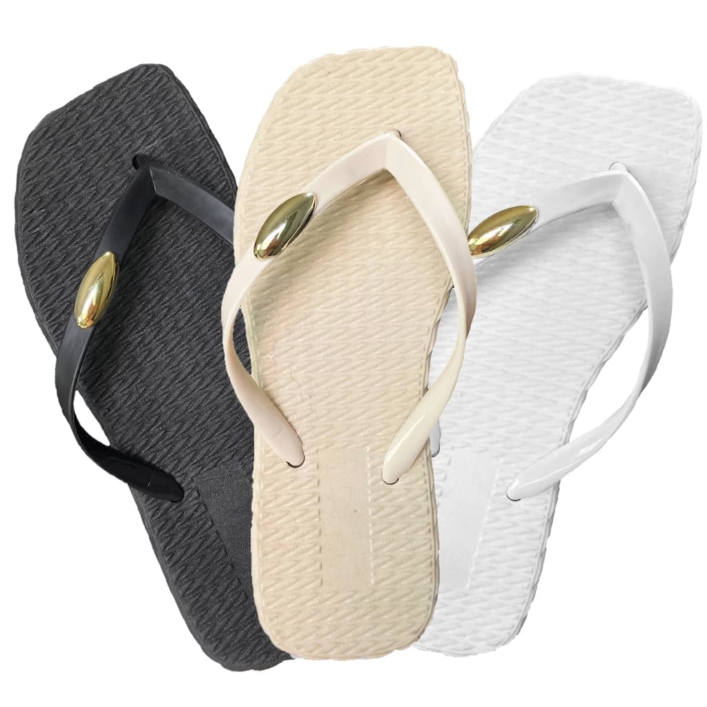 Kit 3 Chinelo Ortopédico Feminino Sandália Solado Alto Nuvem
