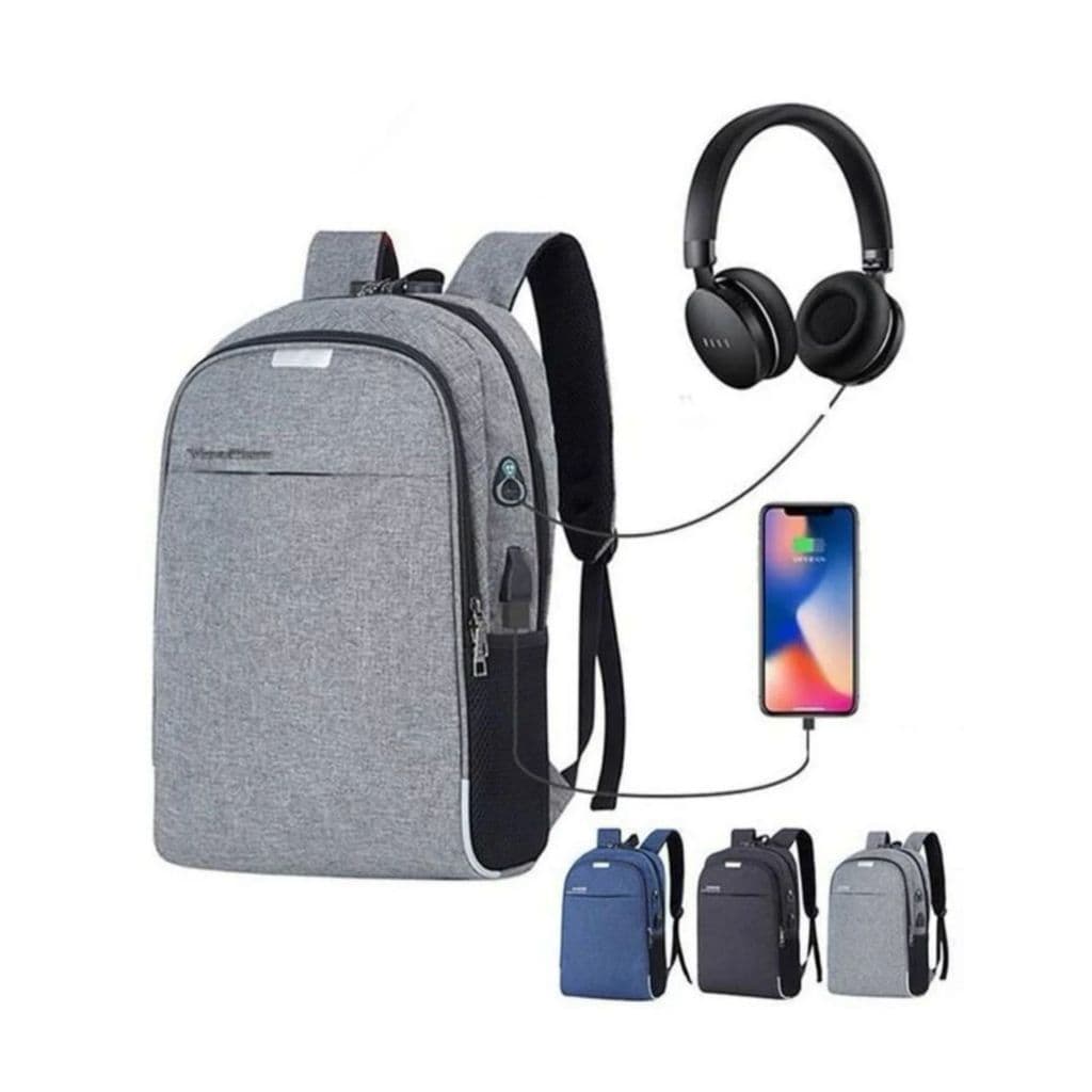 Mochila Bolsa Anti Furto Masculino e Feminino Escolar Notebook Conjuntos Com Cadeado e Entrada USB