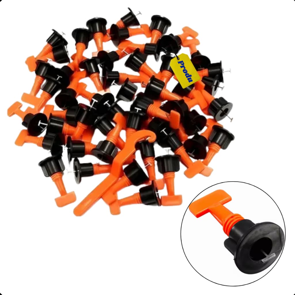 Kit Nivelador de Piso 2mm Espacador Alicate Reutilizavel Porcelanato Clip