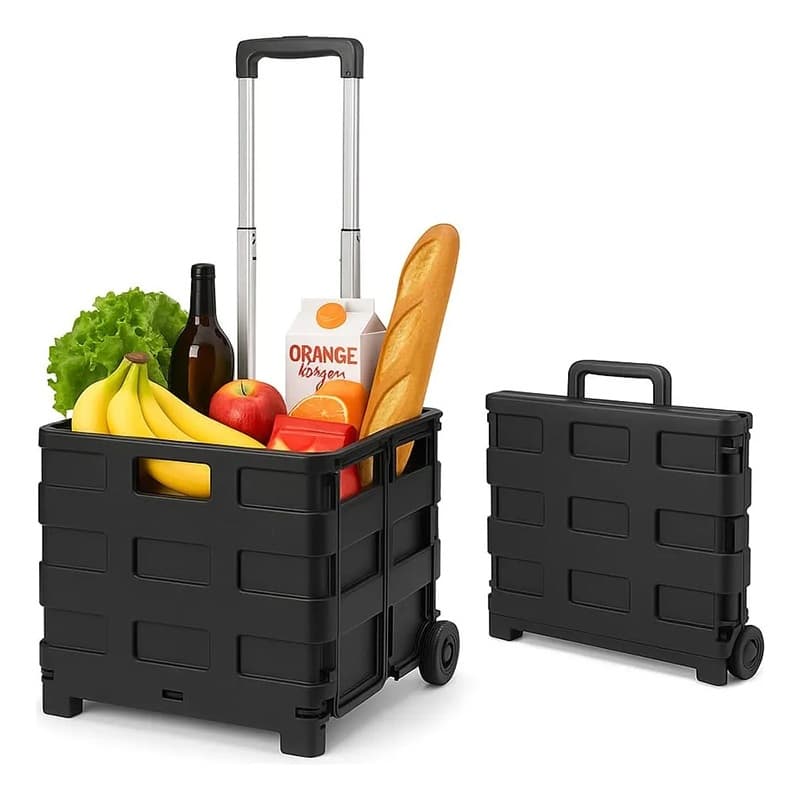 Carrinho Feira Dobrável Vira Maleta Portátil 25kg Multiuso