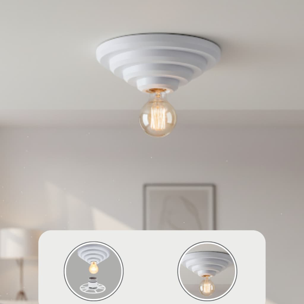 Plafon Redondo Pirâmide Iluminação Moderna Ideal para Sala Quarto Cozinha e Escritório