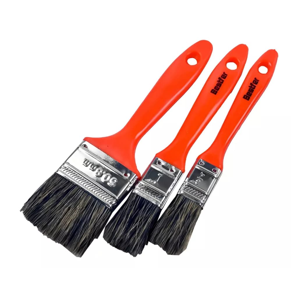 Kit Com 3 Peças Trincha Pincel Para Pintura Tinta Latex