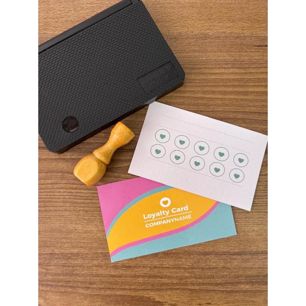 100 cartões fidelidade Personalizado + carimbo e tinta