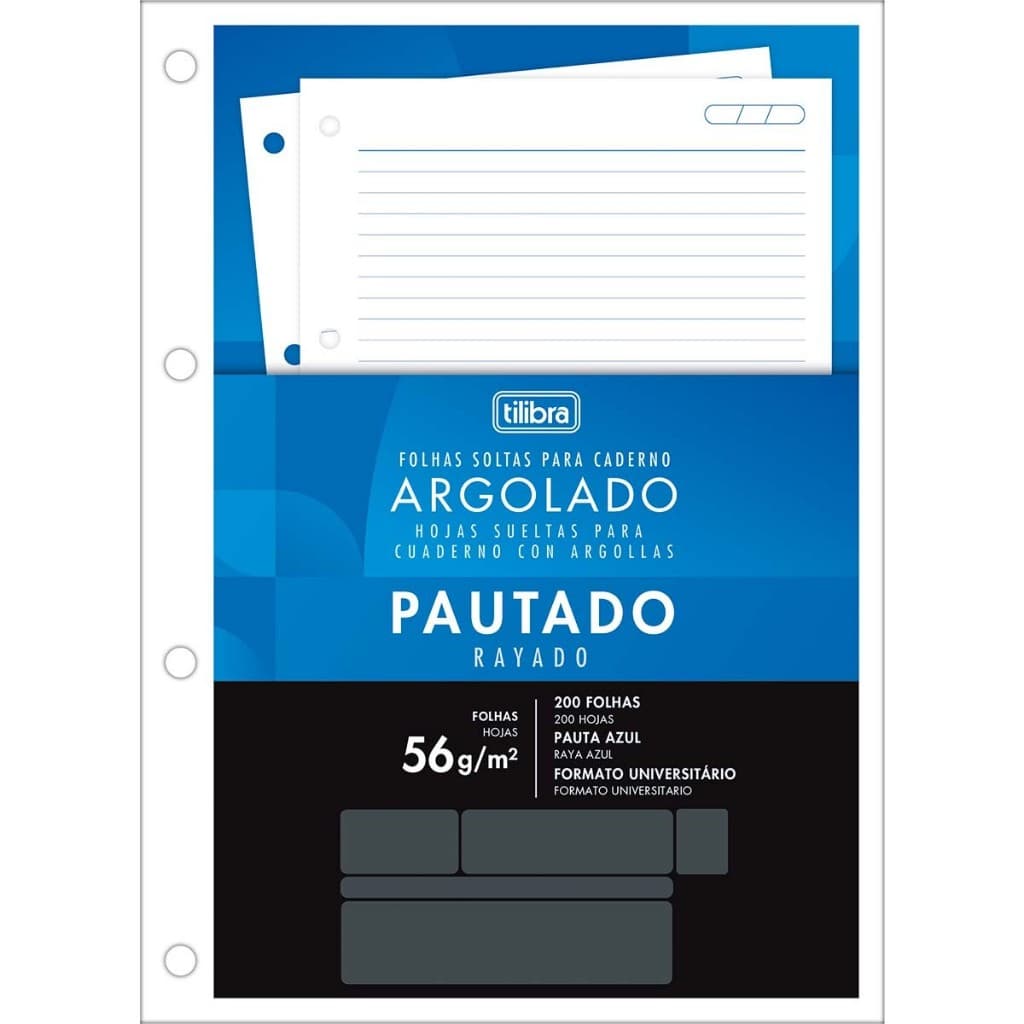 Refil Tiliflex para Caderno Argolado Universitário 200 Folhas Soltas Tilibra Fichário grande escolar
