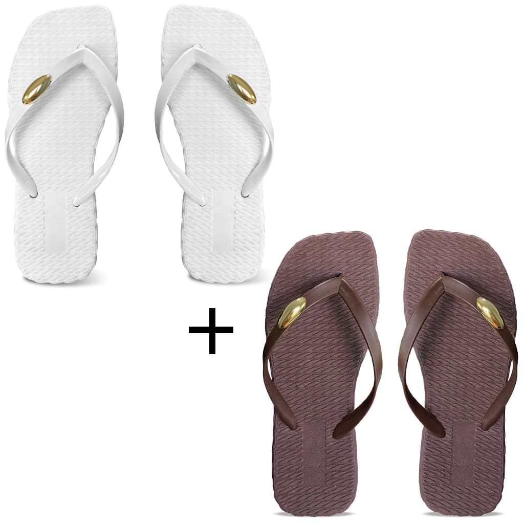 Kit 2 Chinelo Sandália Nuvem Feminino Solado Alto Praia Dia a Dia Antiderrapante