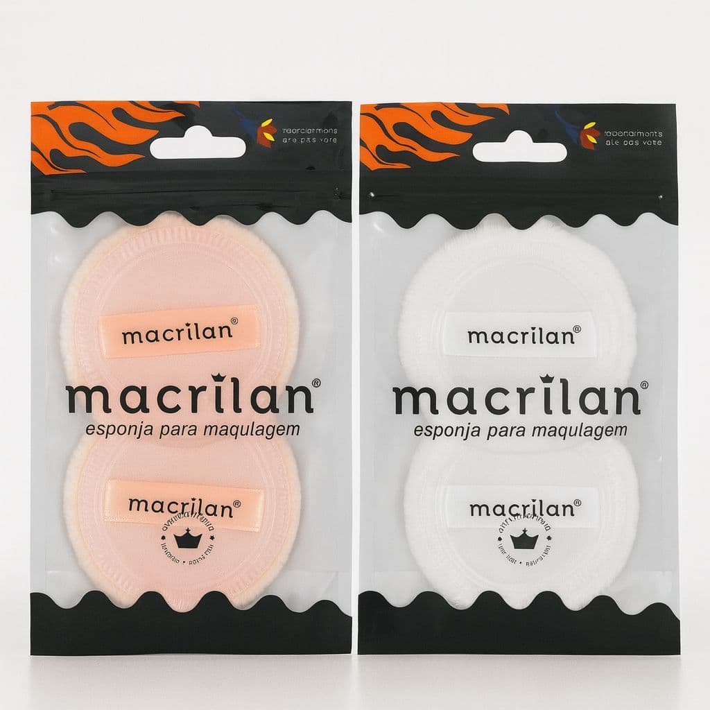 Esponja de Pó Facial Macrilan Macia com Encaixe para as Dedos - Acessórios de Maquiagem, Utensílios de Beleza