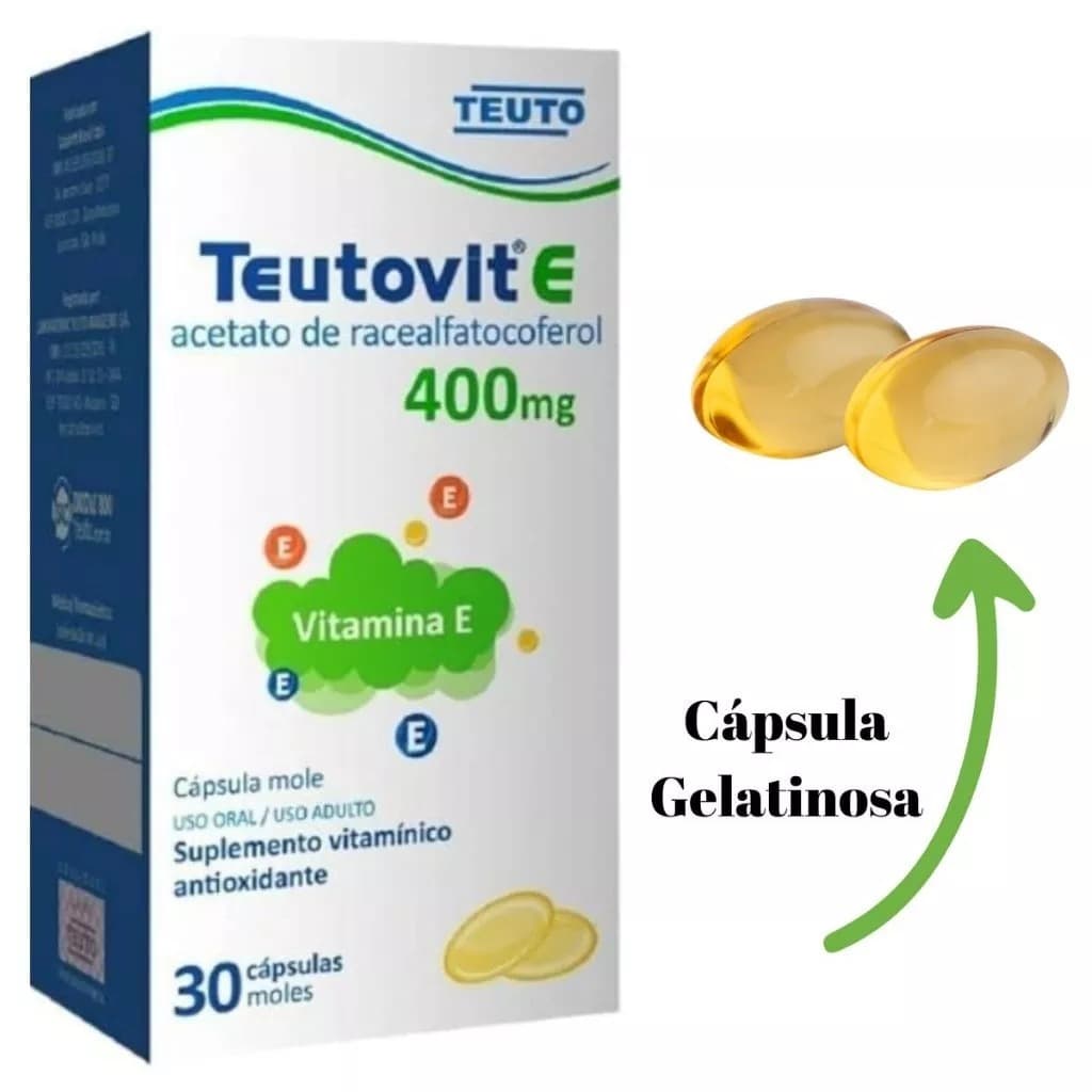 Vitamina E - Teutovit 400 Mg Com 30 Cápsulas Gelatinosas