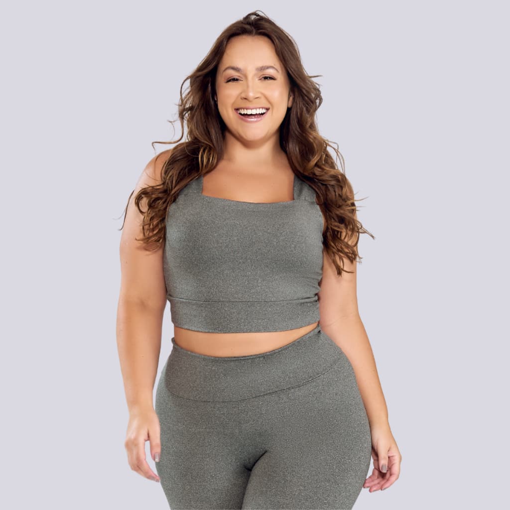 Top Plus Size Academia E Fitness Ginástica Alta Sustentação