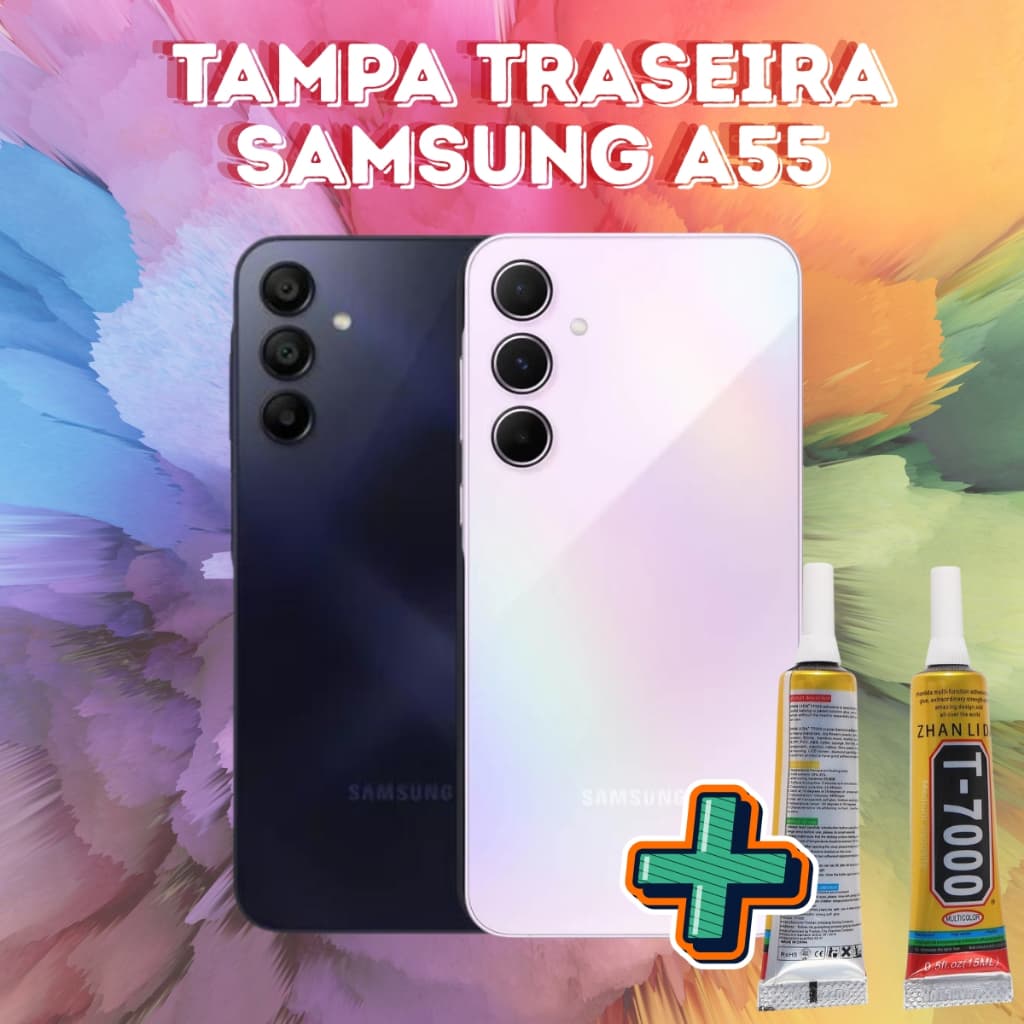 Tampa traseira Compátivel  para  A55 + Cola Aleatório B7000 Ou T7000 15ml