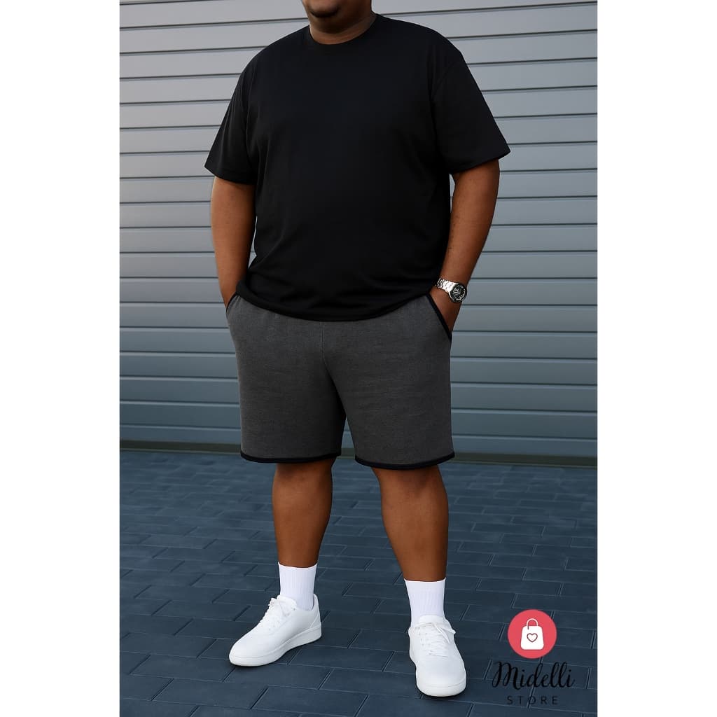 Bermuda de Moletom Masculina Plus size Academia Treino G1 G2 G3