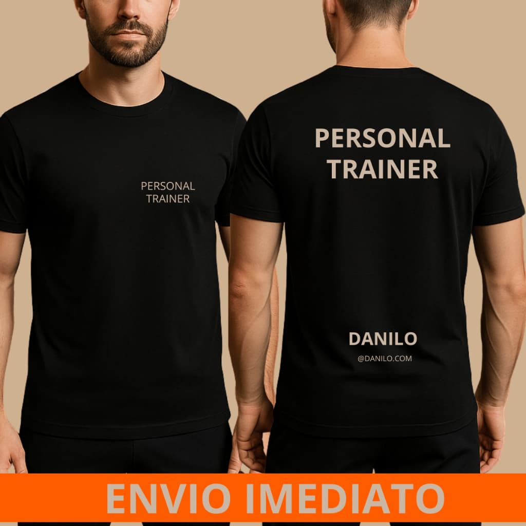 Camiseta Personal Trainer Personalizada Qualidade Premium Unissex Algodão/Dryfit