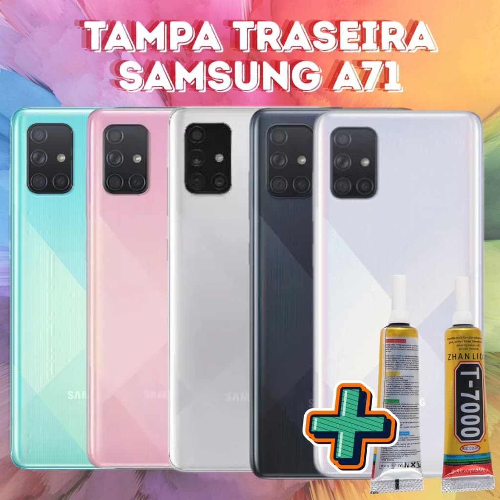 Tampa traseira Compátivel  para A71 + Cola Aleatório B7000 Ou T7000 15ml