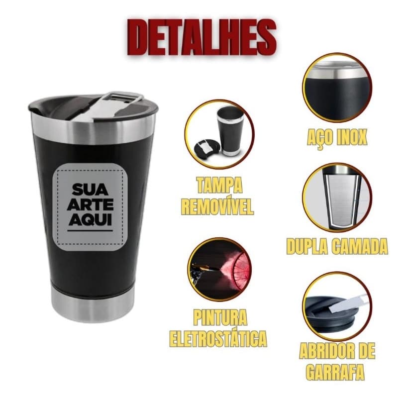 kit 17 copos térmicos personalizado a laser 473ml
