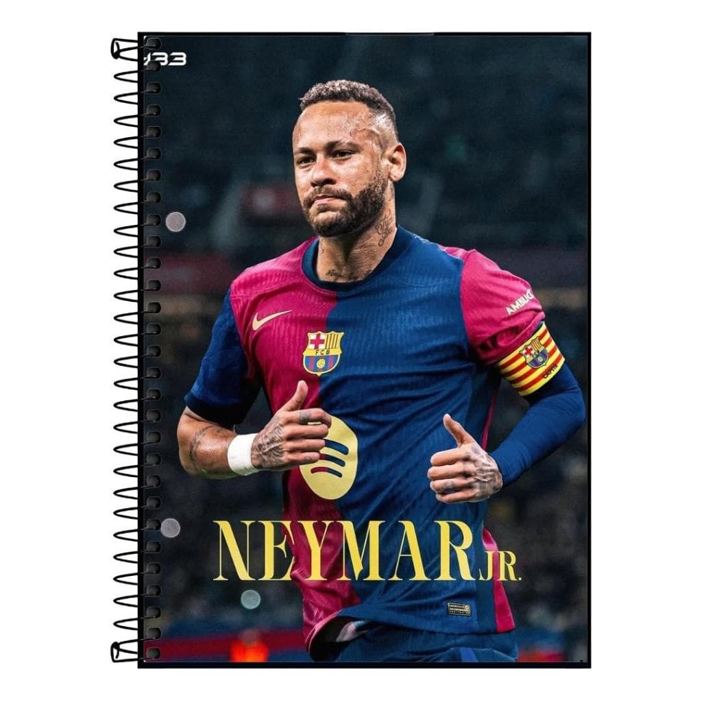 Caderno universitario neymar jr caos perfeito| Design Exclusivo do jogador | 1 a 20 Matérias, Escolar Universitário