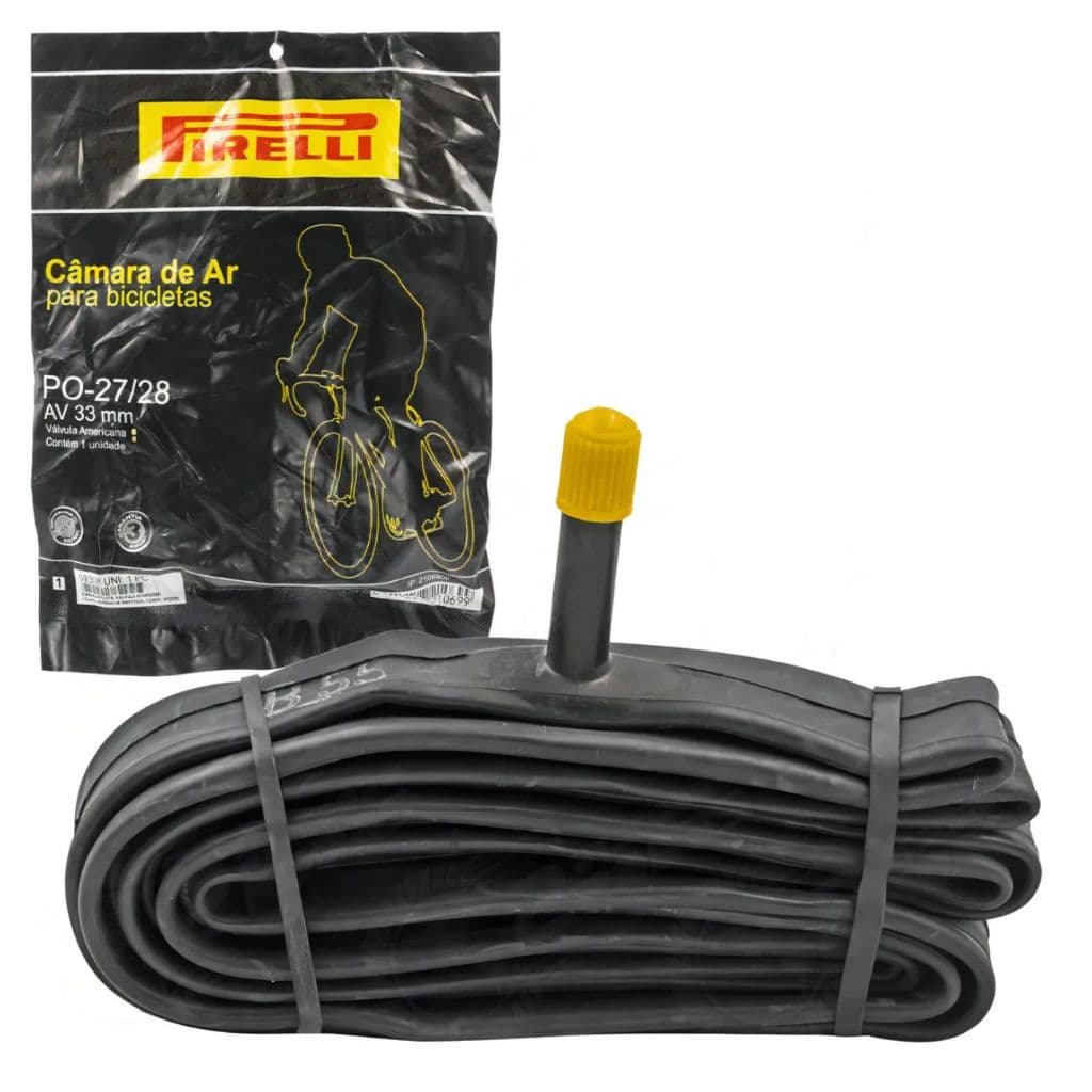 Câmara de ar Pirelli para bicicleta 27 / 28 Bico Grosso  33mm Aro 27x1.1/4 Tipo Da Válvula Schrader