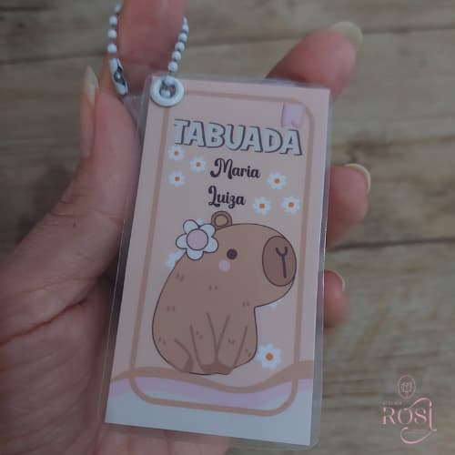 Envio Imediato -Chaveirinho Tabuada Capivara/ Personalizada com nome/ Todas as Operações