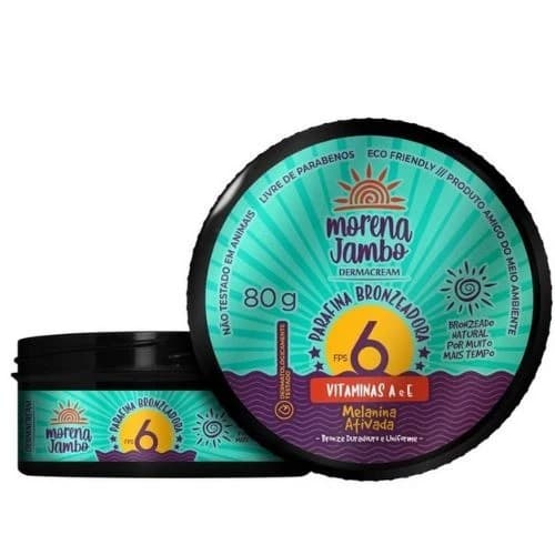 Parafina Bronzeadora Morena Jambo 80g – FPS 6, Bronze Intenso e Duradouro